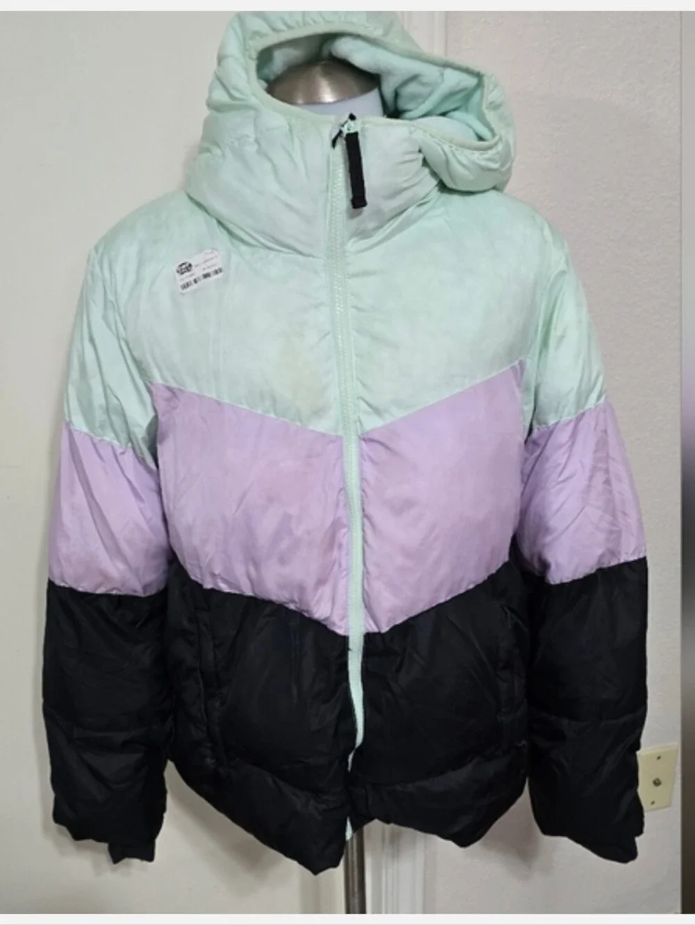 all in motion Mint, Lavender & Black Colorblock Puffer Jacket